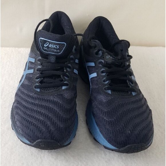 Asics Mens Gel Nimbus 23 1011A680 Running Shoes Sneakers 10 M black blue trim - Picture 3 of 14